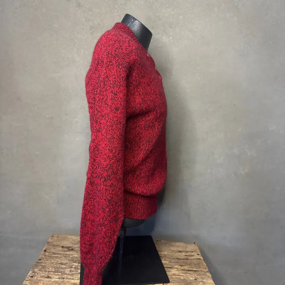 Vintage Fieldmaster Wool Blend Henley Sweater Red Black USA Made